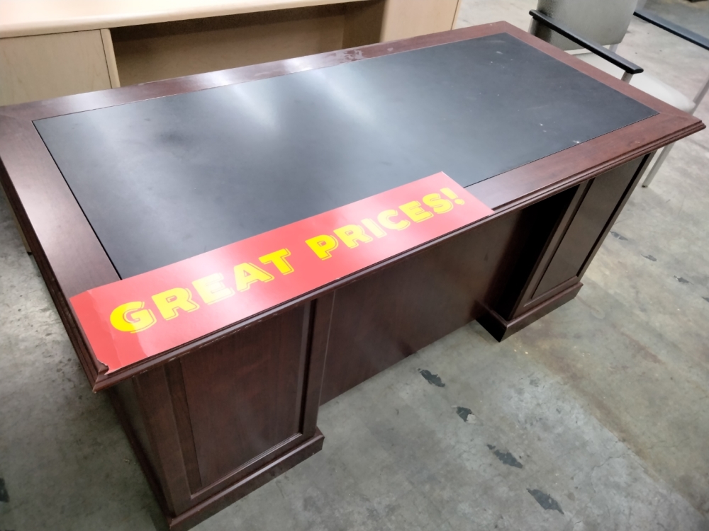  Mahogany desk with black insert