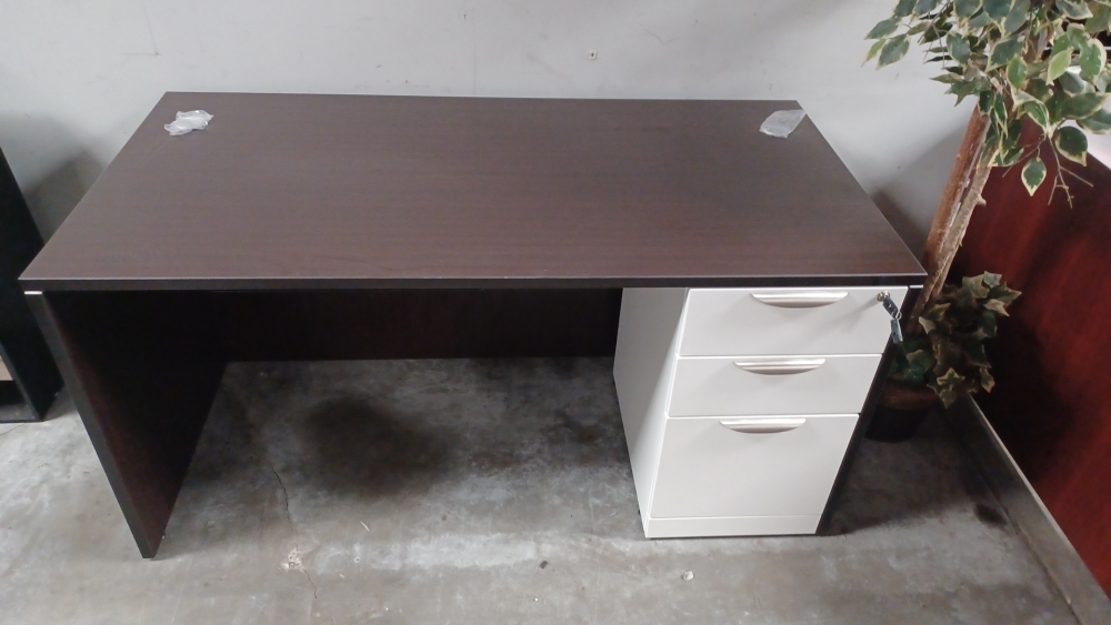  Office source white drawers w/espresso top